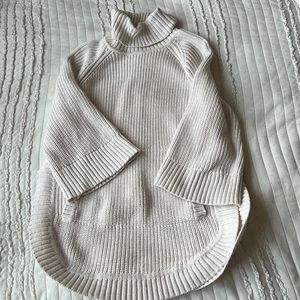 UGG Raelynn Grey Turtleneck Sweater Poncho Wool Blend Kangaroo Pocket Cream XS